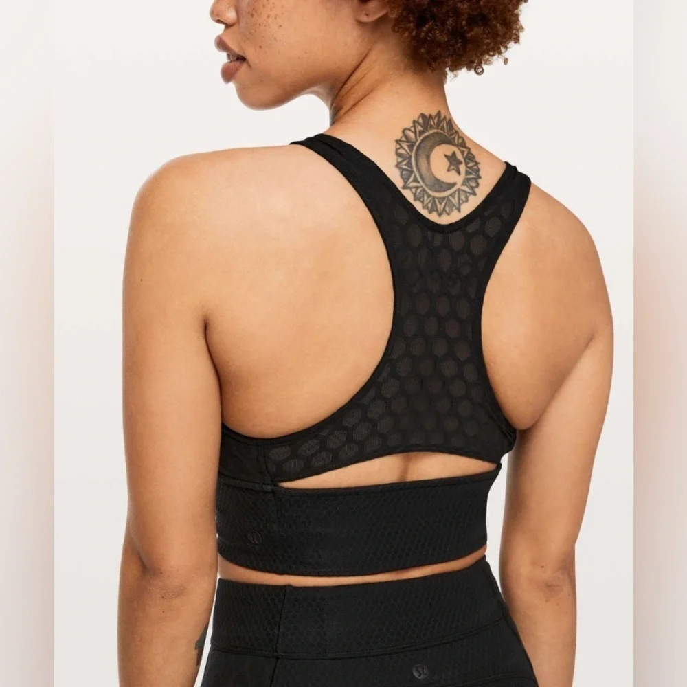 Lululemon Geo Bra *lululemon lab Longline Honeycomb Mesh in Black W2BGGS